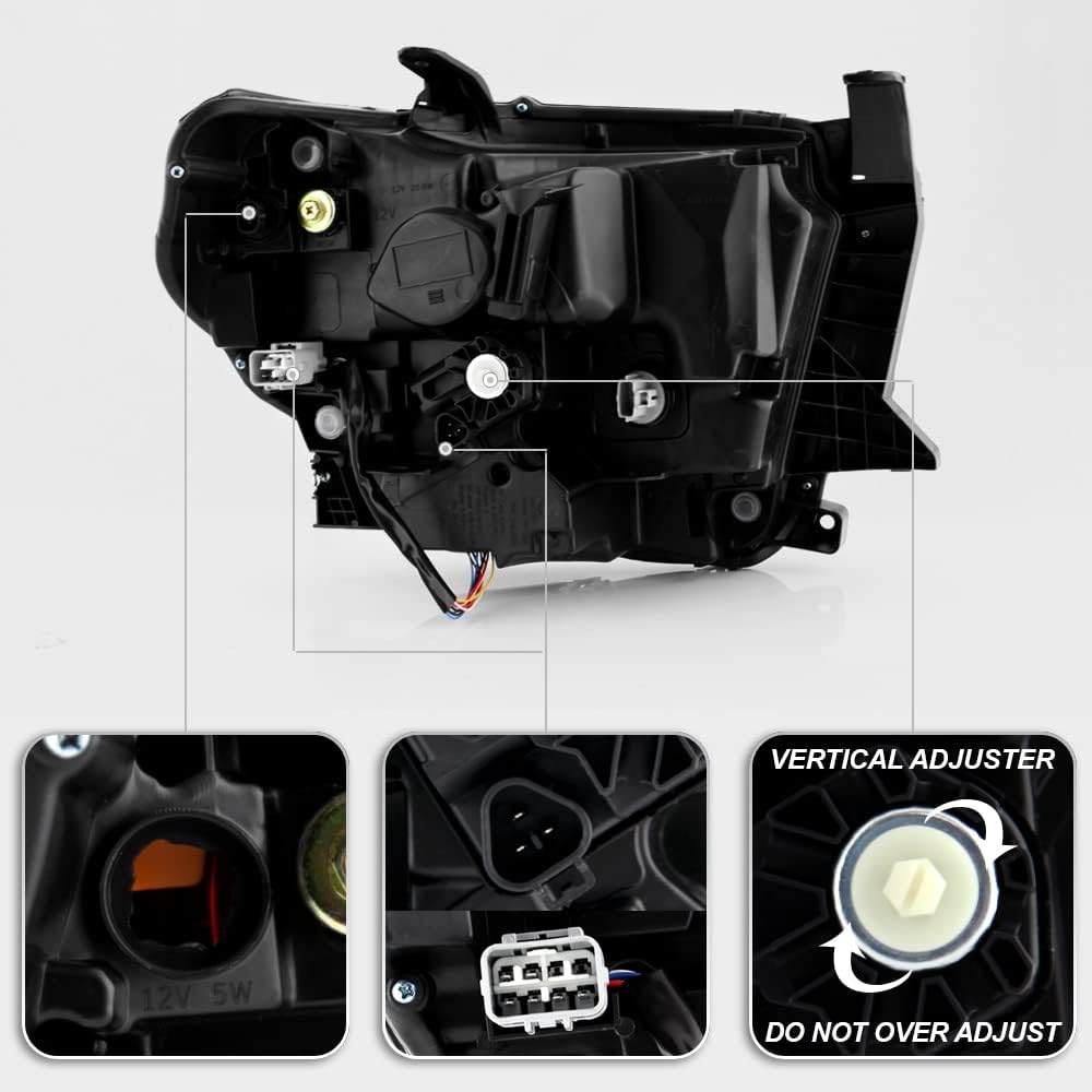 Smoked Chrome Housing LED Headlight Assembly Driver Side B150448
