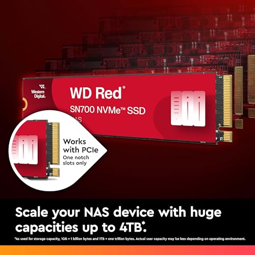 4TB WD Red SN700 NVMe Internal Solid State Drive SSD - Gen3 PCIe, M.2 2280 L456910