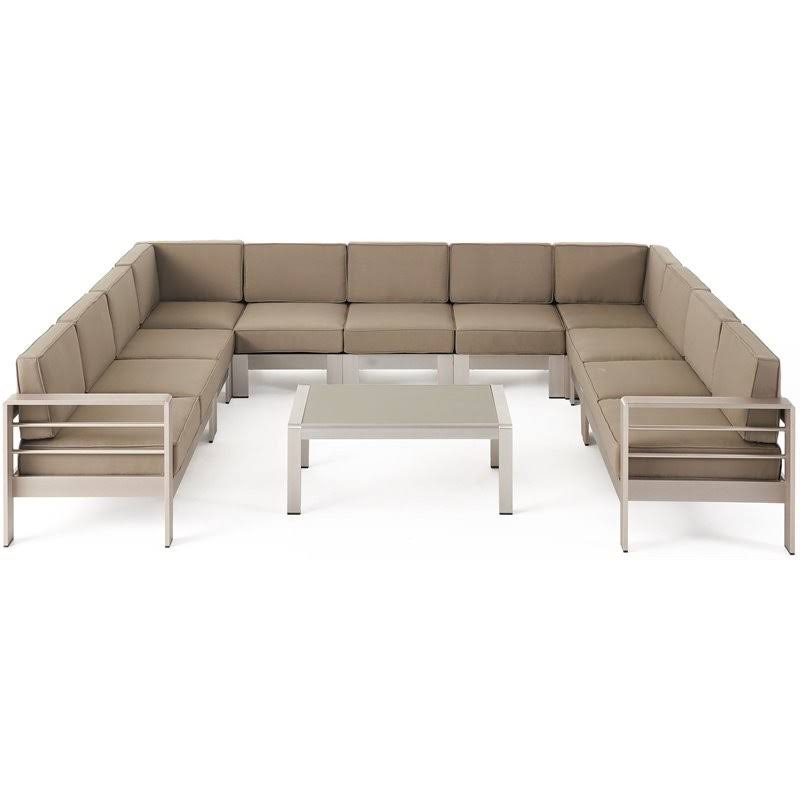 11 Seater Aluminum U-Shaped Sofa Sectional P7346
