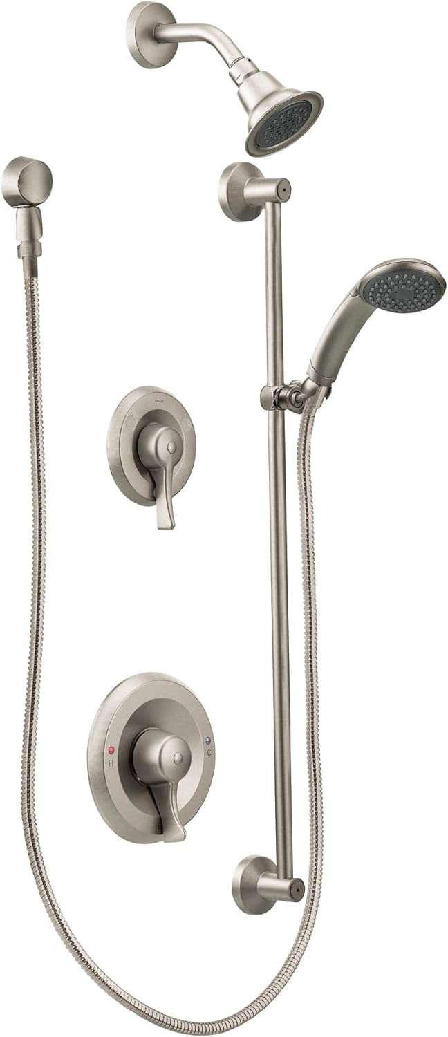 Brushed Nickel Showerhead and Handheld Showerhead C4054