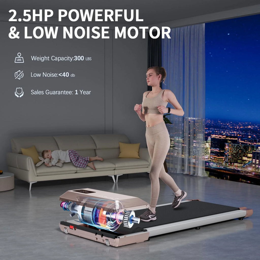 2.5Hp Ultra-Quiet Walking Pad Treadmill with Remote Control W665075