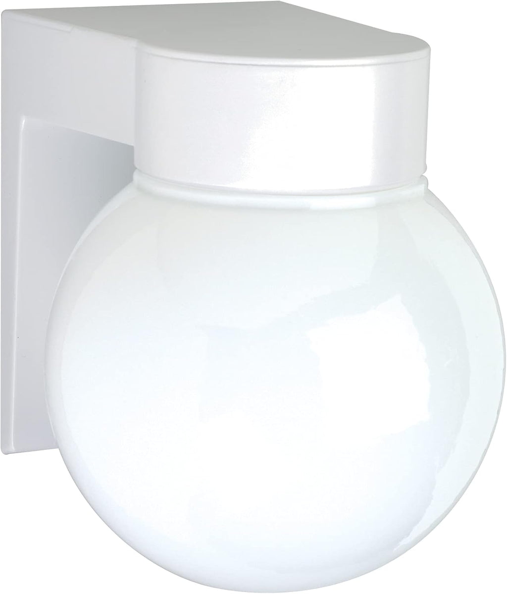 Satin Aluminum Outdoor Wall Mount Light with White Glass Cylinder Z96770