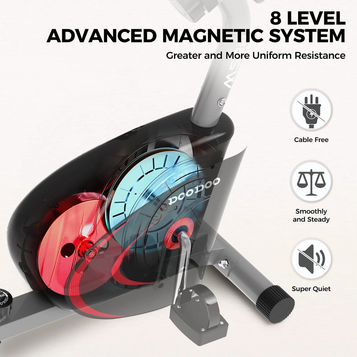 Recumbent Exercise Bike 8 Level Adjustable Magnetic Resistance Y477494