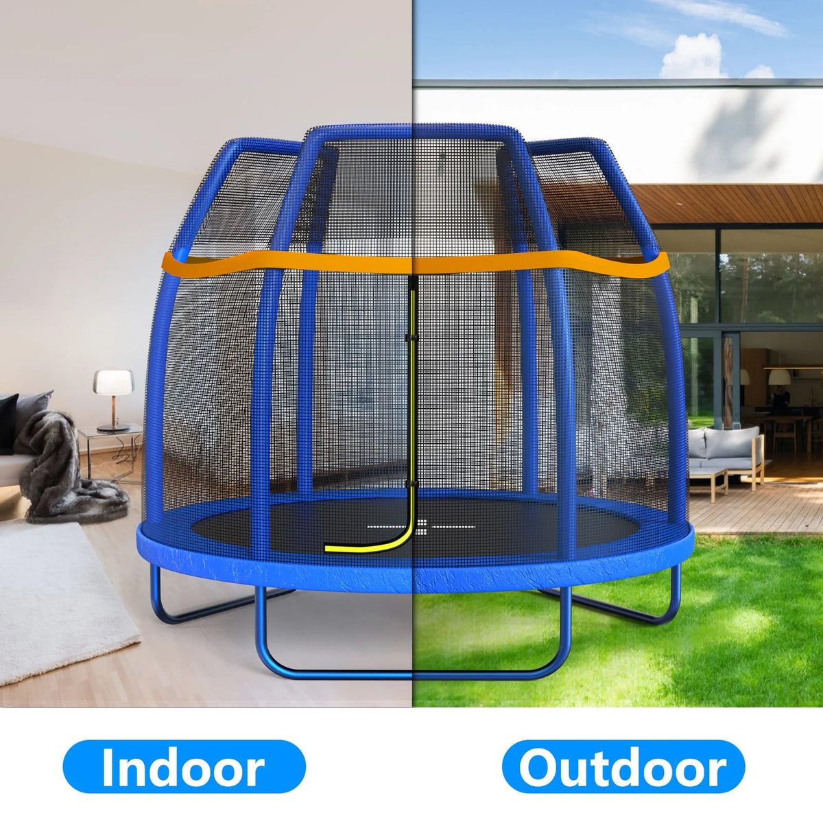7 FT Trampoline with Enclosure Net & Safety Pad F539