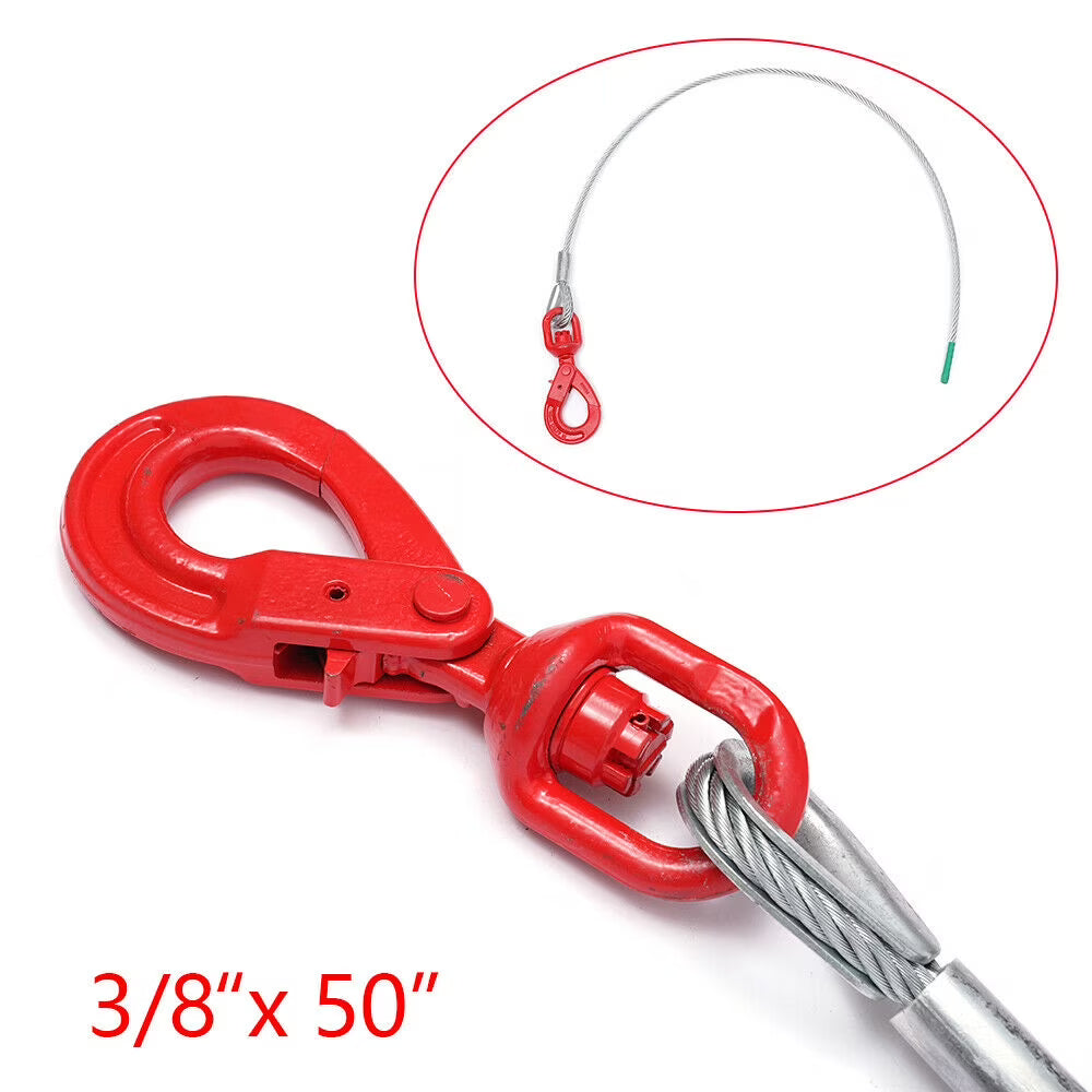 3/8" x 50inch Self Locking Steel Winch Cable with Swivel Hook N999662