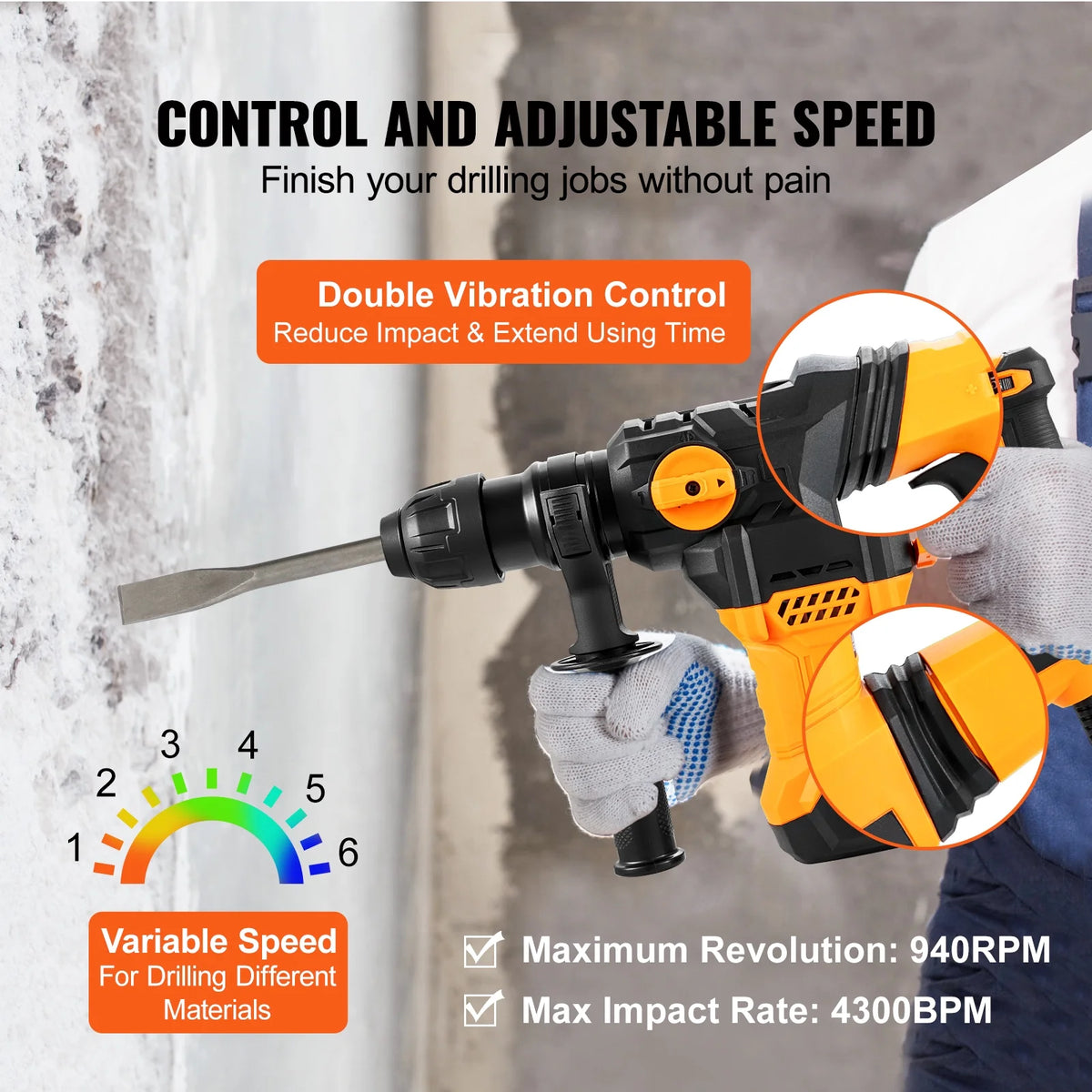 1-1/4" SDS-Plus Corded Rotary Hammer Drill D680572