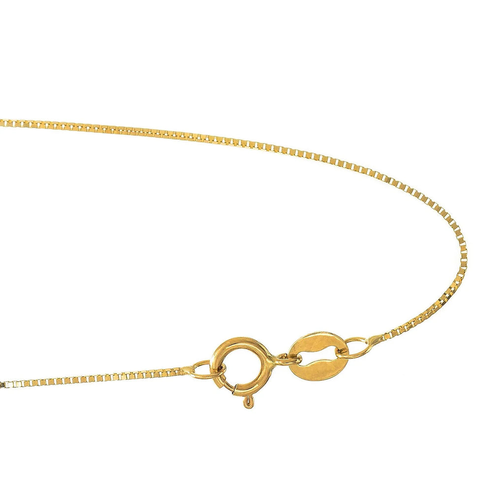 10K Yellow Gold 0.6mm Box Chain with Spring Ring Clasp H478