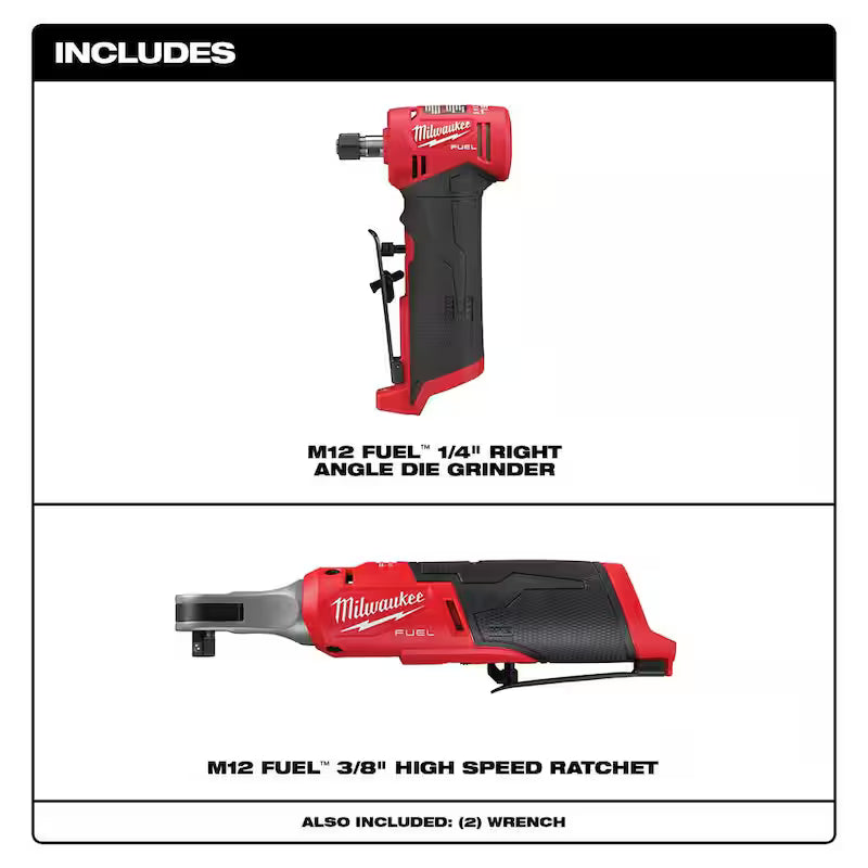 12V Lithium-Ion Brushless Cordless 3/8 in. Ratchet and 1/4 in. Right Angle Die Grinder Z921