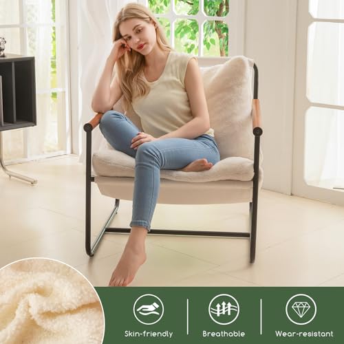 Beige Accent Chair with Wood Armrests G748506