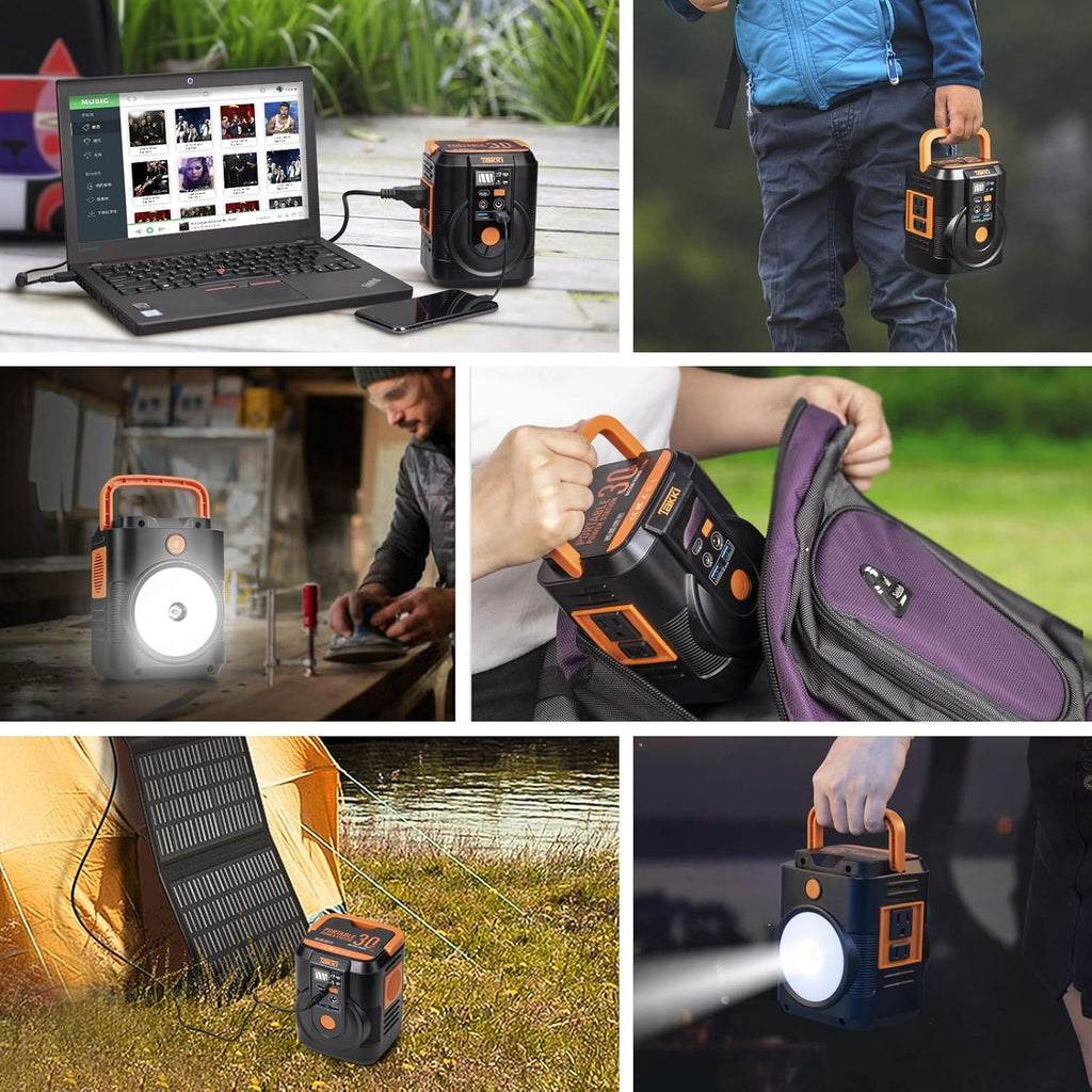 111Wh Portable Power Station with AC Outlet, USB Port, Lights B244921