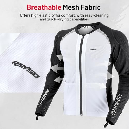 Armored Motorcycle Shirt with CE Certified Protective Mesh and Reflective Strips W9346