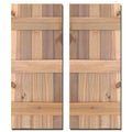 Natural Cedar Board-n-Batten Shutters Pair T186