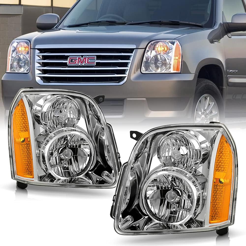 Black Headlights Headlamp Assembly Pair Set B45446