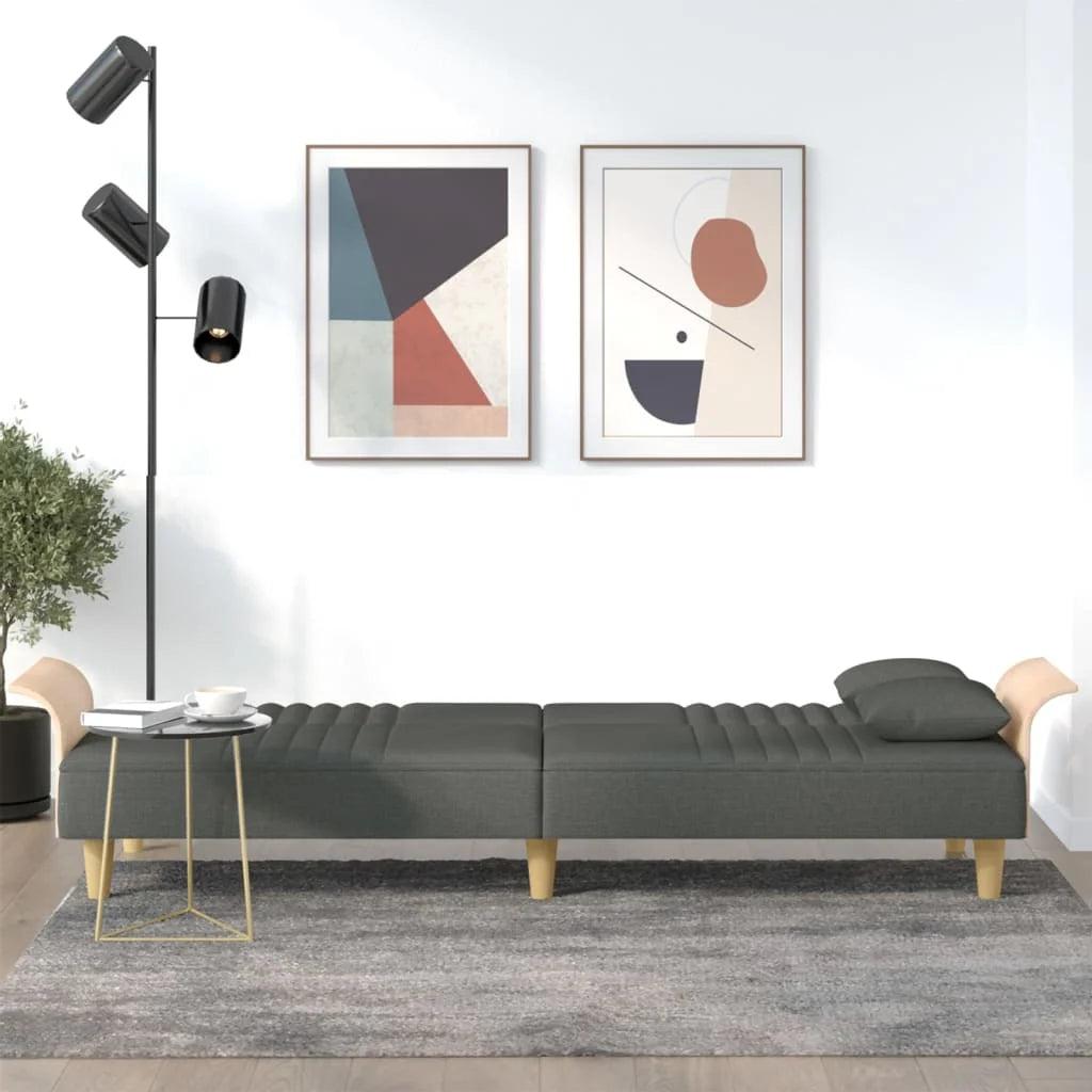Dark Gray Fabric Sofa Bed with Armrests K309