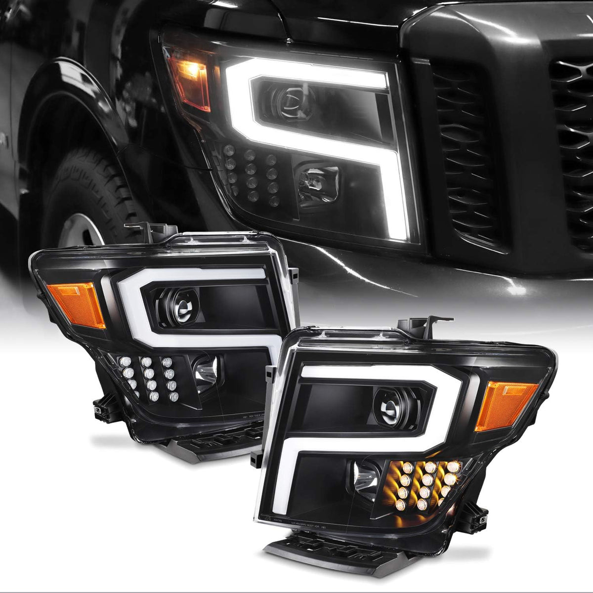 Chrome Projector LED Headlights Q4904