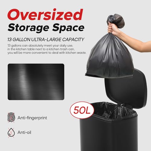 White 13 Gallon Stainless Steel Step Waste Bin F629410