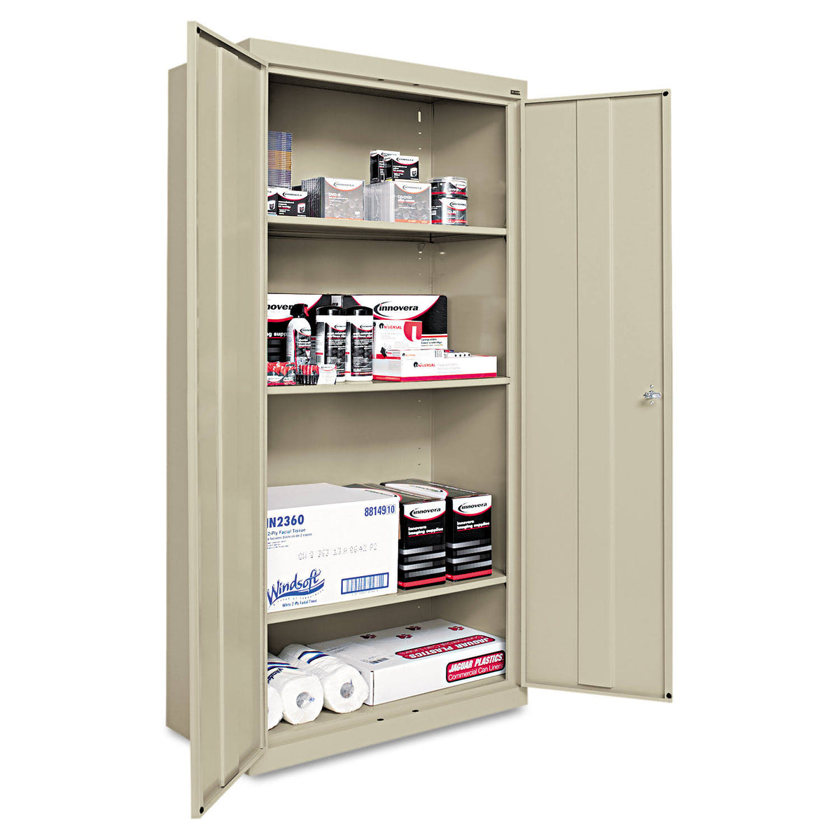 Industrial Grade Steel Storage Cabinet with 4 Shelves and 2 Doors C513613
