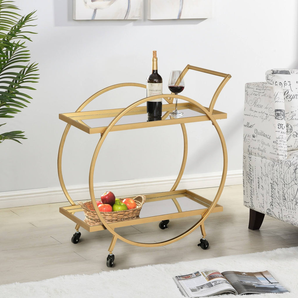 Gold/Brown Bar Cart X80758