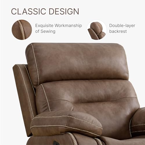 Brown Leather Manual Recliner Sofa P64904