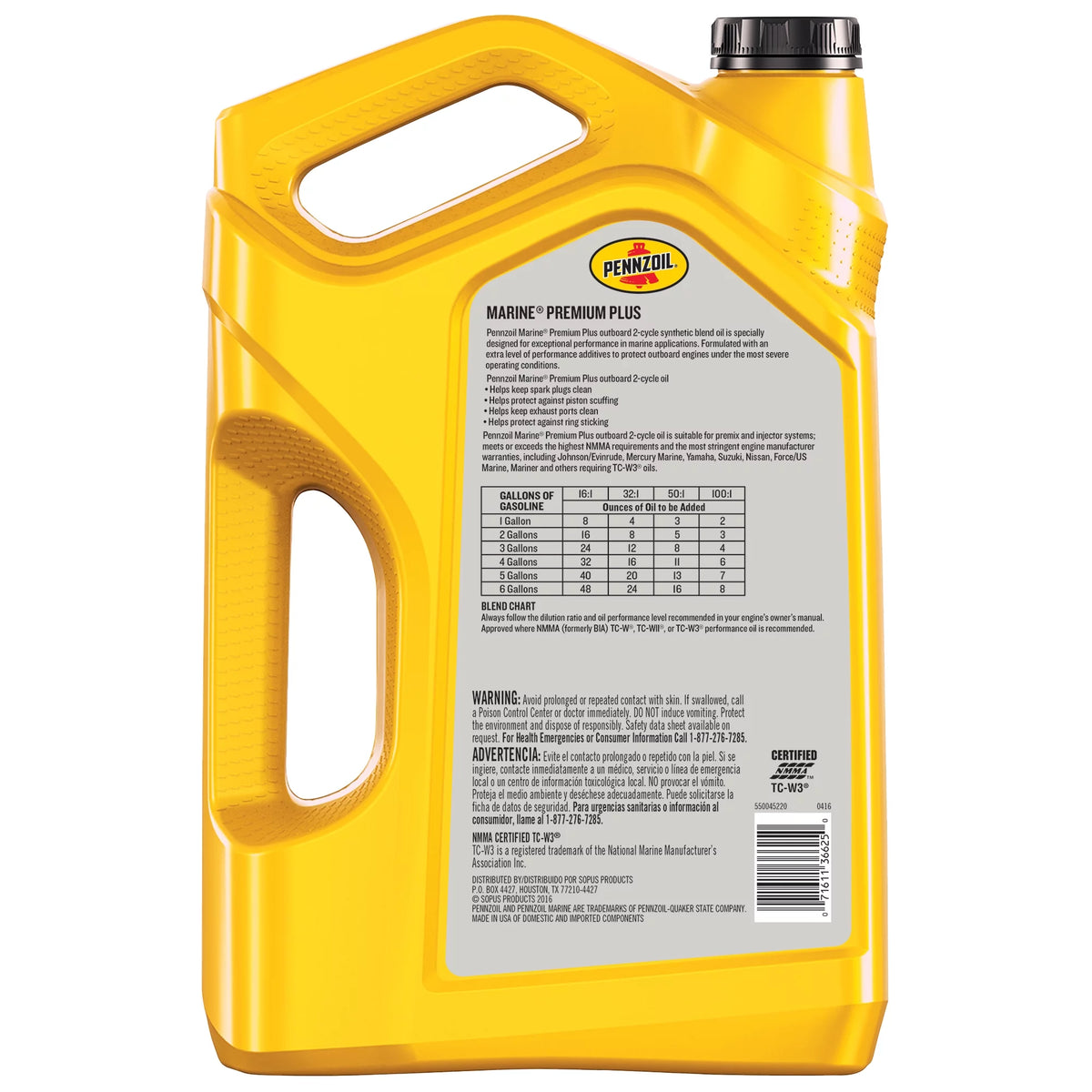 2-Cycle Synthetic Blend Boat Motor Oil, 1 Gallon O72654