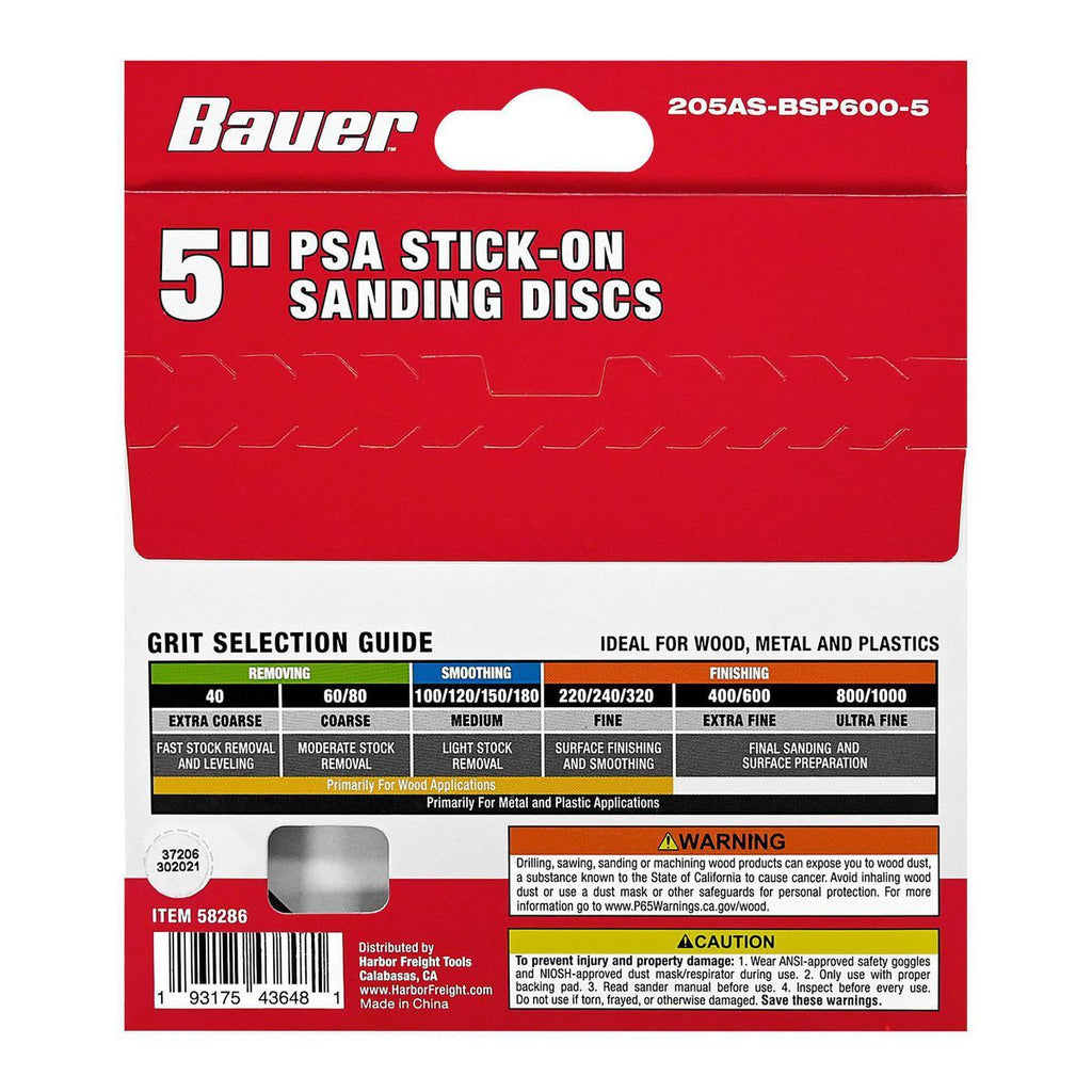 5 in. 600 Grit PSA Sanding Discs 5 Pack Q381314
