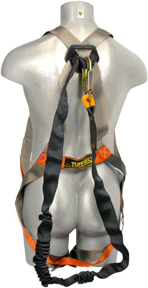 Safety Harness with 6FT Lanyard Kit, Size M-XXL, Blue, Coyote Brown/Orange Q3865