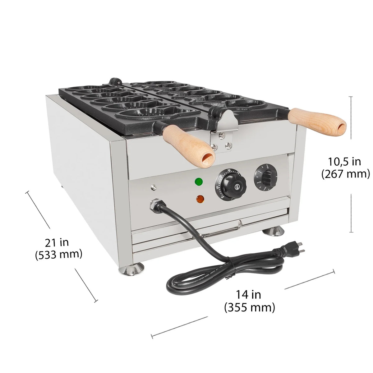 6 Close-Mouth Fish Shaped Waffle Electric Taiyaki Machine Z4078