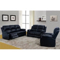Black Bonded Leather 3 Piece Reclining Sofa Set R591