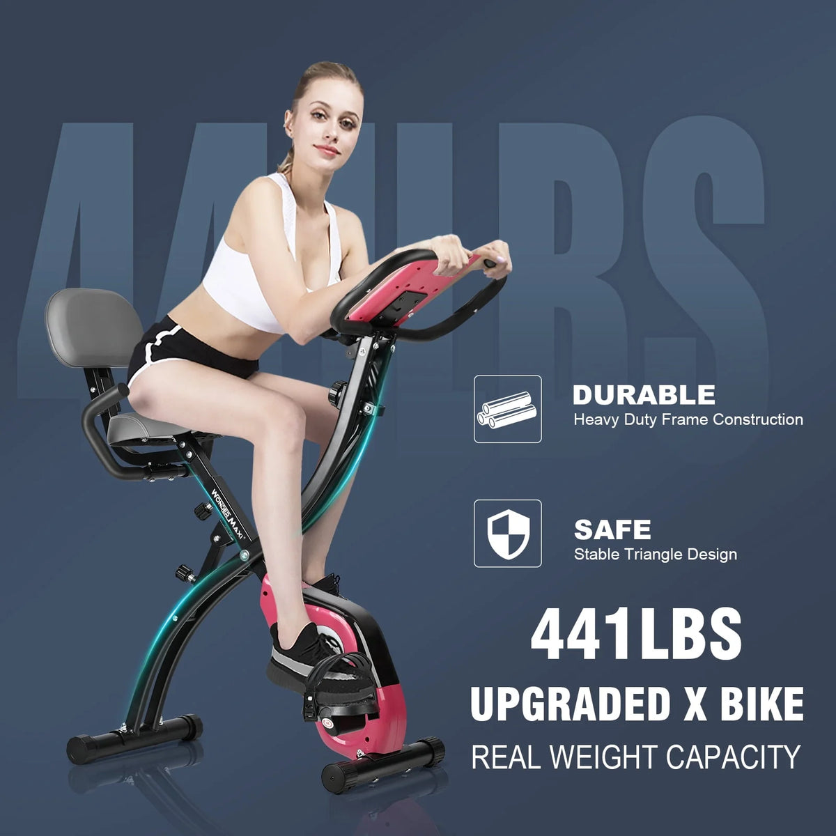 White Magnetic Folding Exercise Bike K6294
