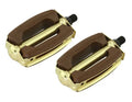 Rubber Pedals 1/2 Brown and Gold, Pair, Bike Part for Cruiser, BMX, Lowrider, Trike E77988
