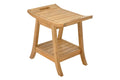 Teak Wood Shower Seat 18" Outdoor Patio Stool Bench H696257