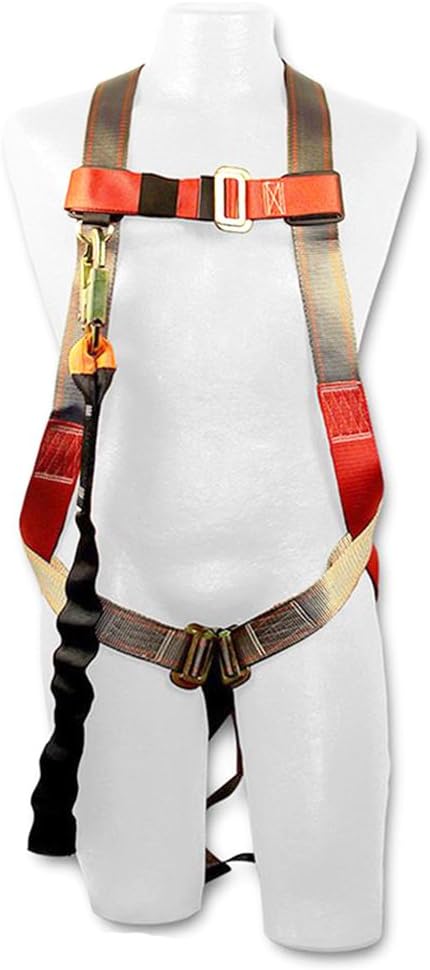 Safety Harness with 6FT Lanyard Kit, Size M-XXL, Blue, Coyote Brown/Orange Q3865