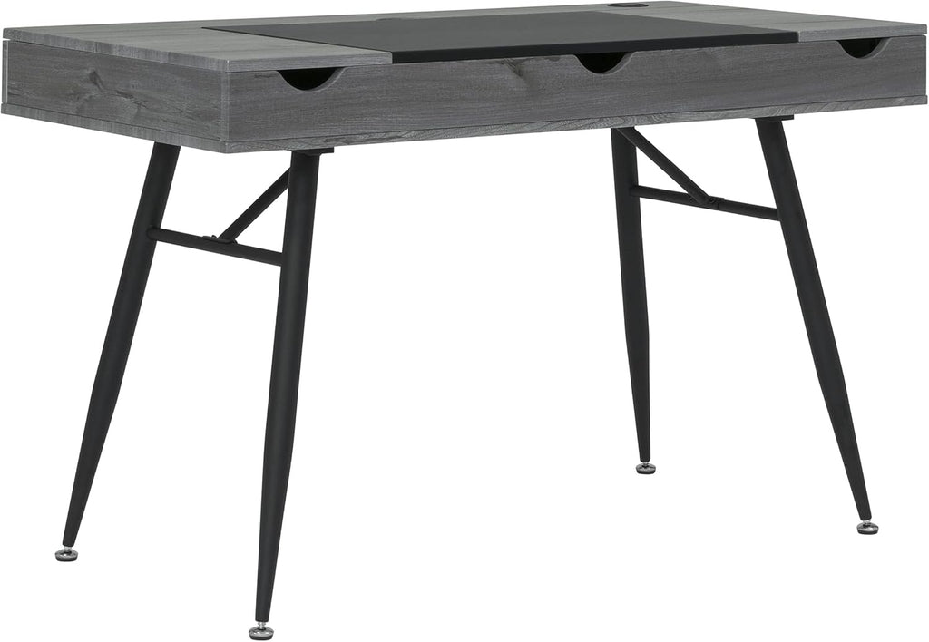 Black Graphite Ashwood Desk with Storage Compartments G871030