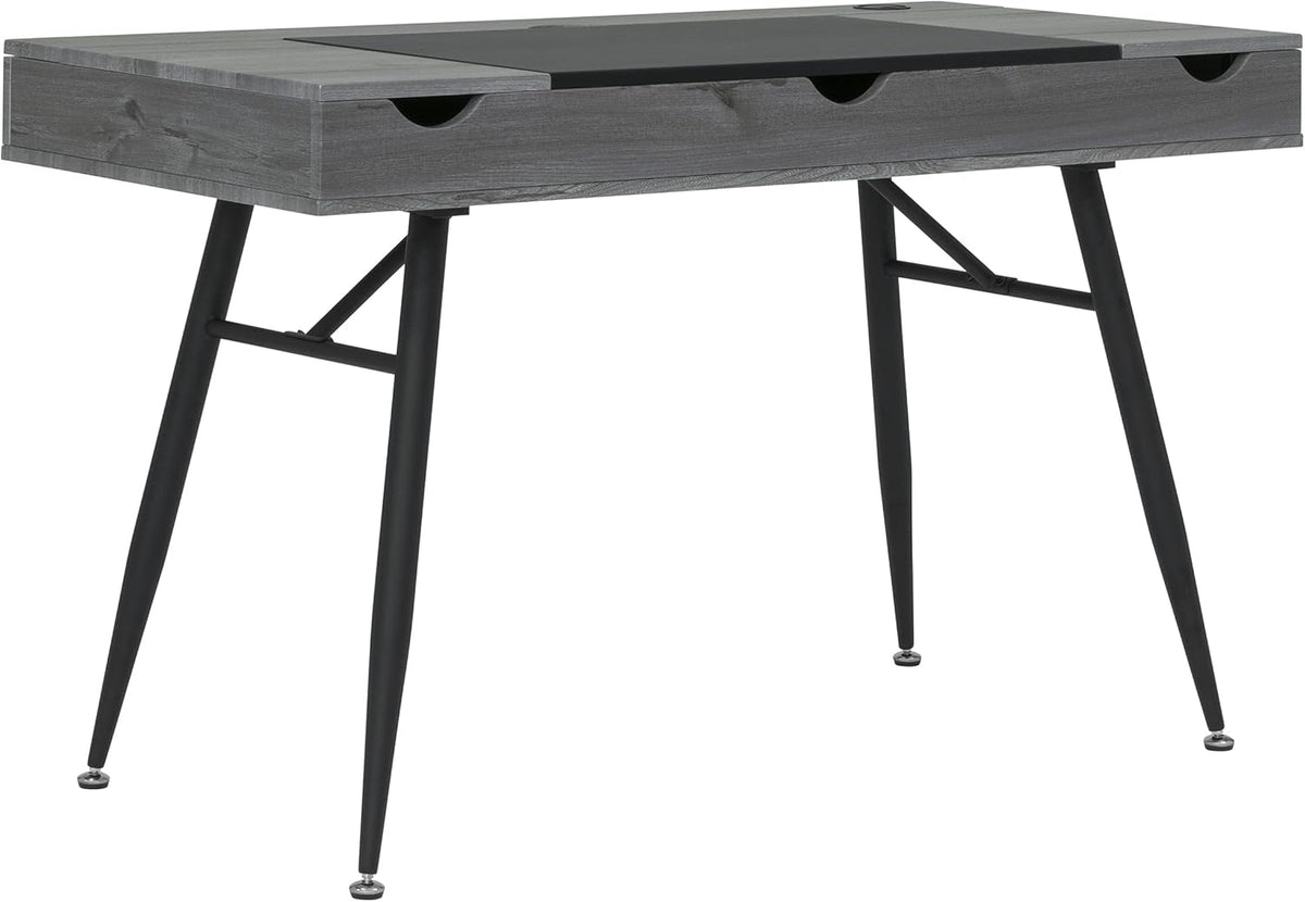 Black Graphite Ashwood Desk with Storage Compartments G871030
