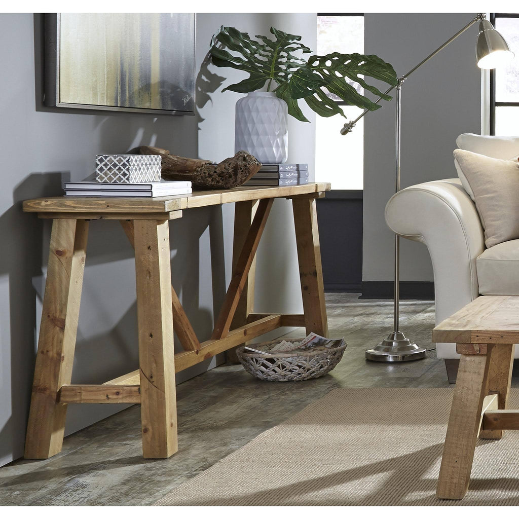 Rustic Tawny Reclaimed Wood Console Table K9908