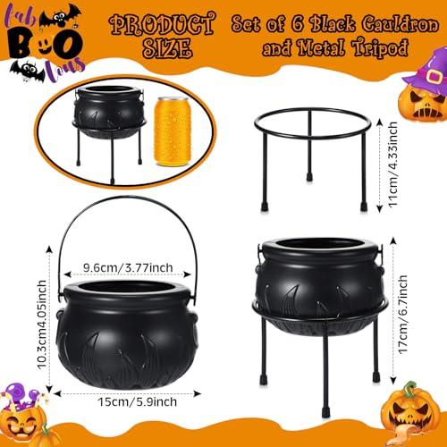 6 Pcs Plastic Black Candy Serving Bowl Set D6973