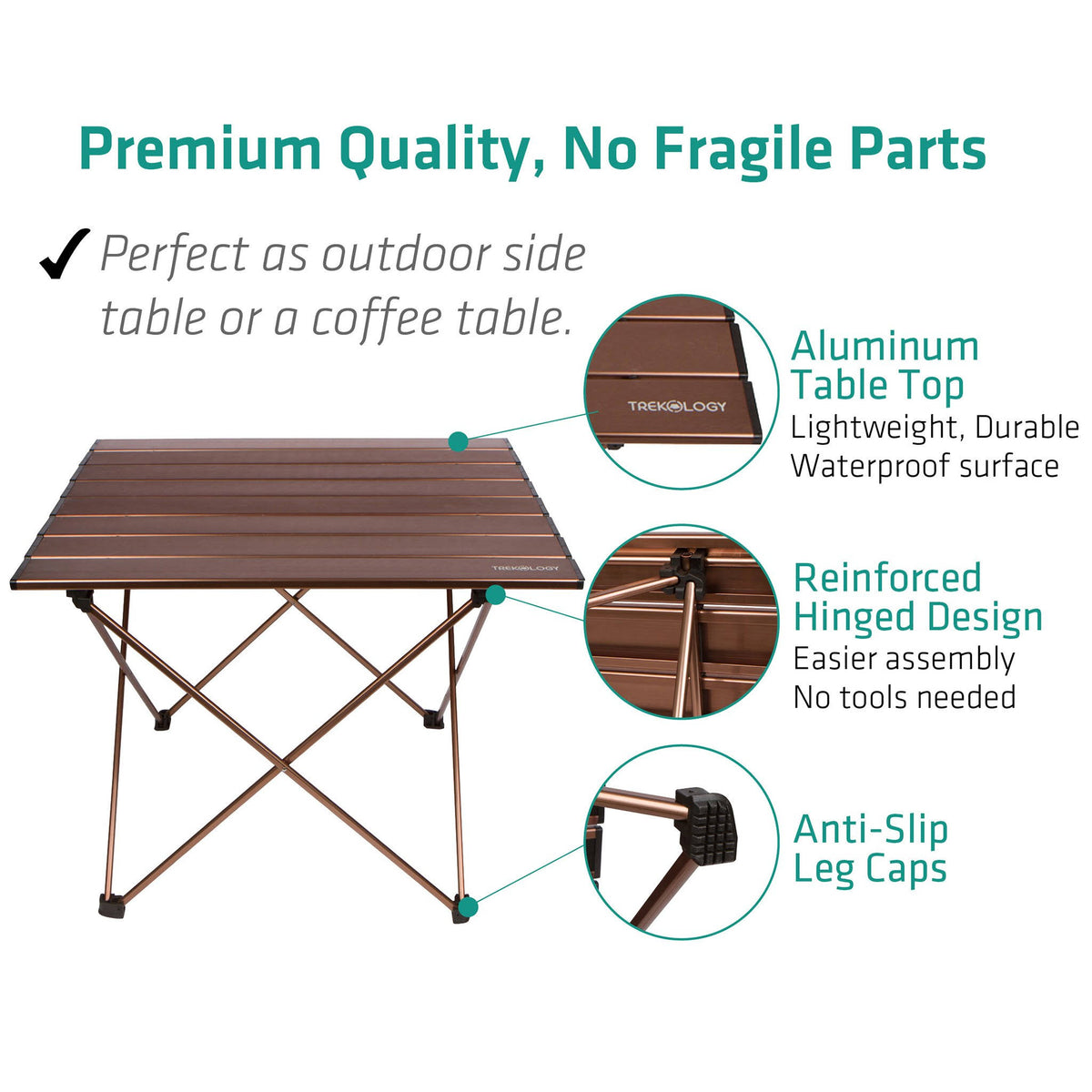 Portable Camping Side Tables Aluminum Table Top V426