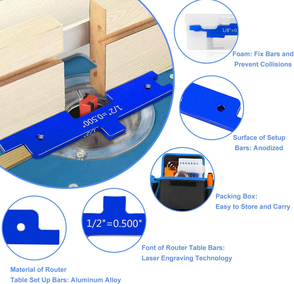 Router Table Setup Blocks Woodworking Accessories Set of 7 B536