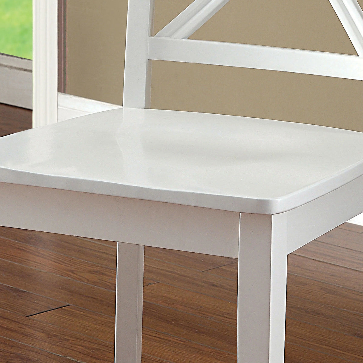 White Wood Dining Chairs Set of 2 K67293