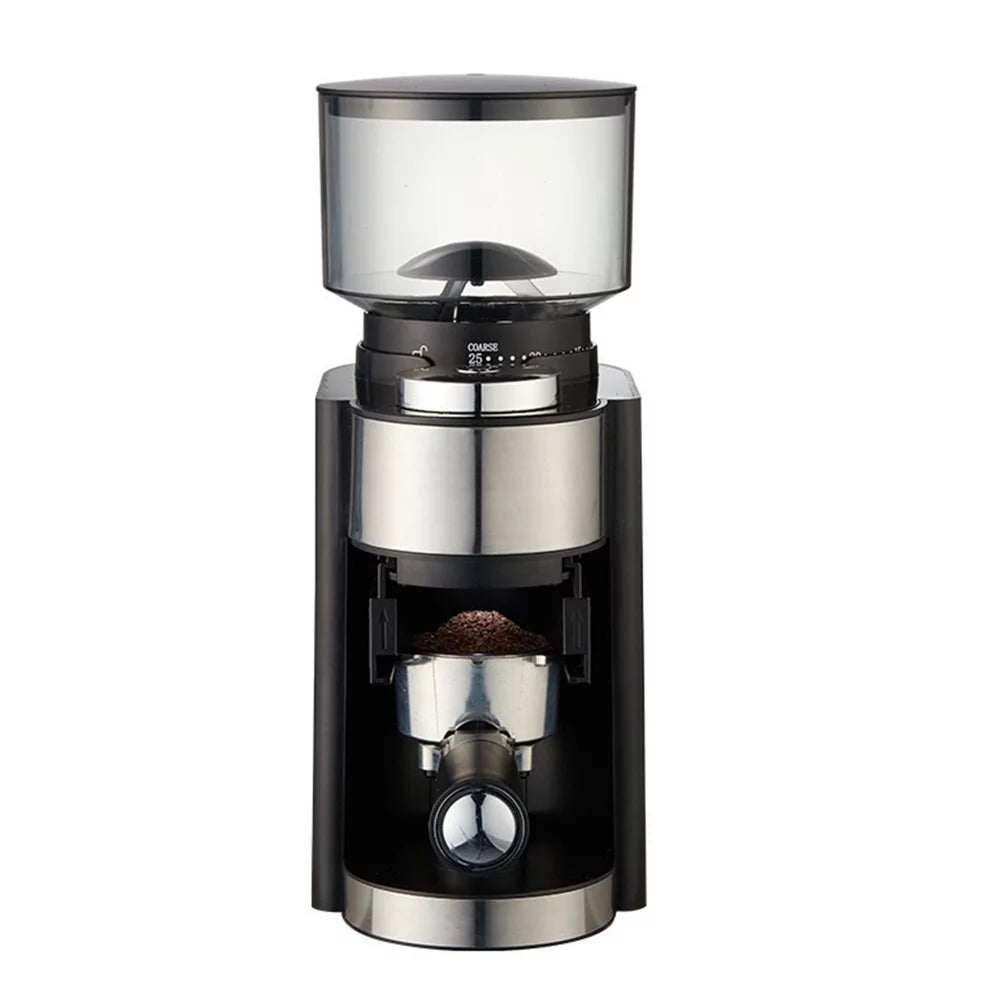 Black Adjustable Electric Burr Coffee Grinder with 25 Grind Settings X490