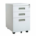 White 3-Drawer Mobile Vertical Filing Cabinet S963