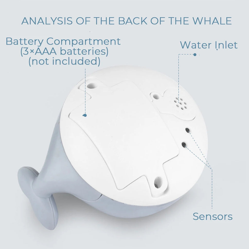 Whale Automatic Spray Water Bath Toy with LED Light or Music W458