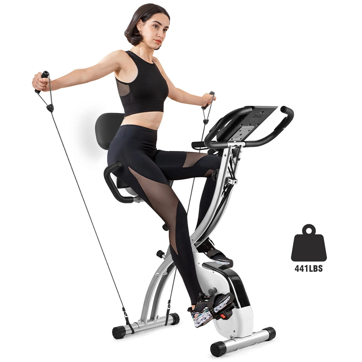 White Magnetic Folding Exercise Bike K6294