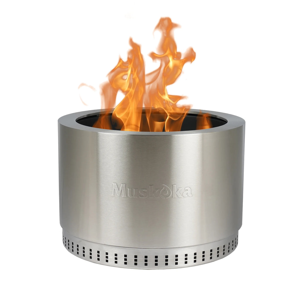 25 Stainless Steel Smokeless Wood Burning Fire Pit with Cover B7924