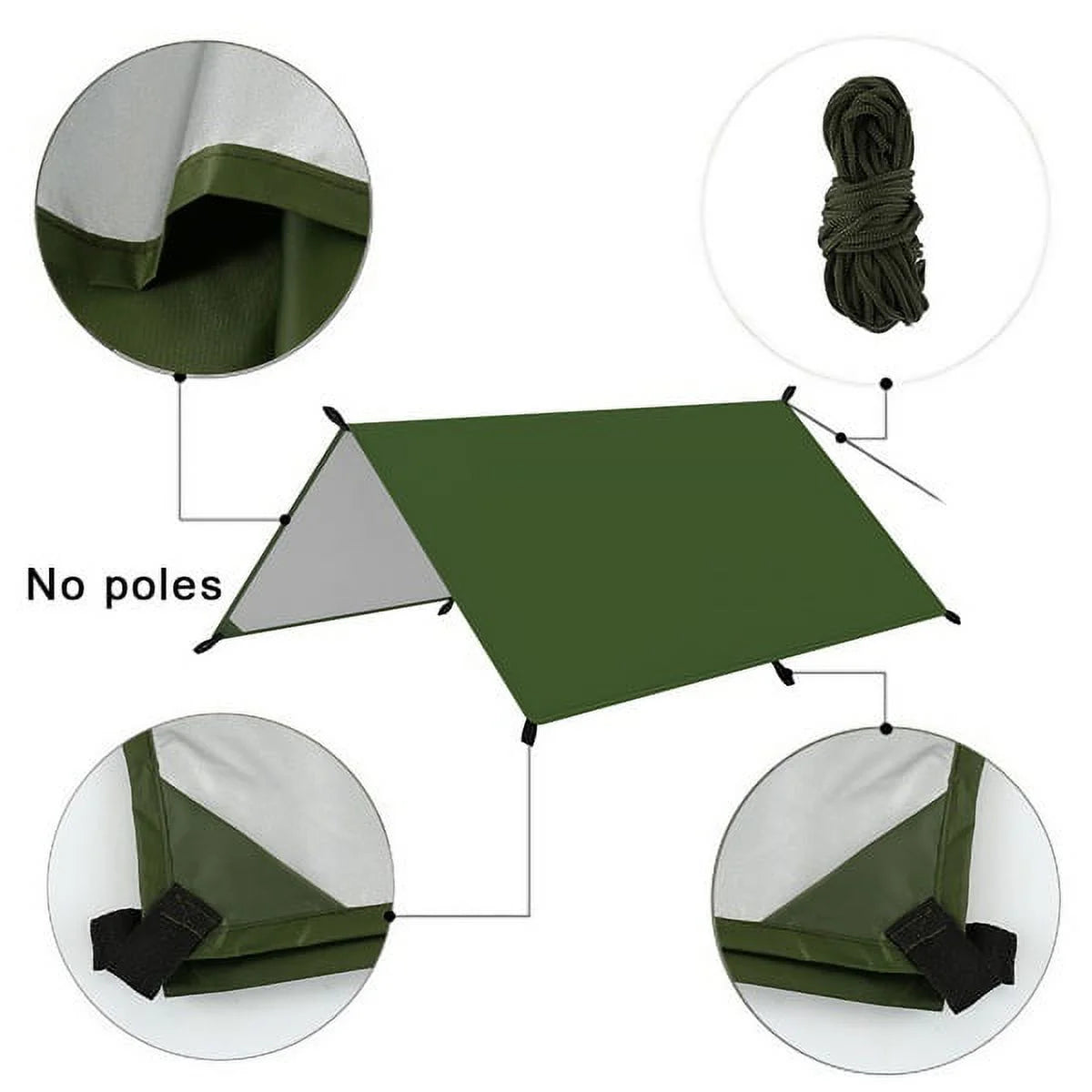 Waterproof Outdoor Camping Tent Tarp Sunshade Canopy Moisture-proof Mat 300X300CM G9439