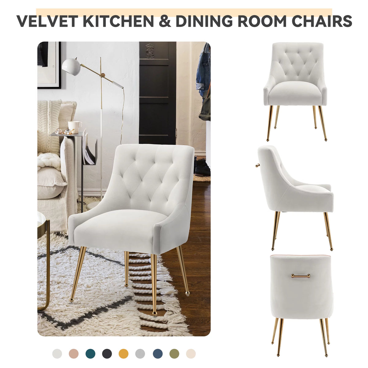 Velvet Dining Chairs Set of 2 Z2794