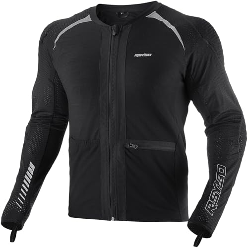 Armored Motorcycle Shirt with CE Certified Protective Mesh and Reflective Strips W9346