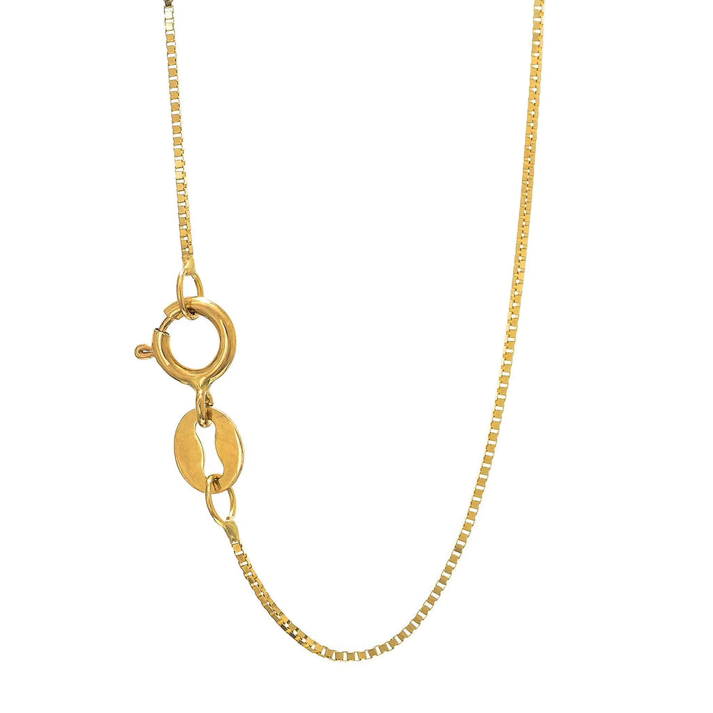 10K Yellow Gold 0.6mm Box Chain with Spring Ring Clasp H478