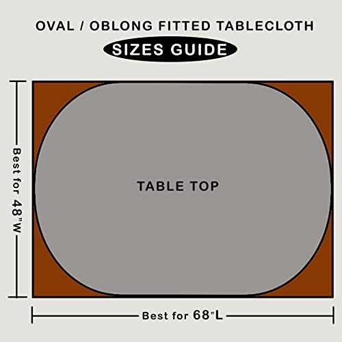 Round Vinyl Fitted Tablecloth with Elastic Edge for 40"-44" Round Table U160055