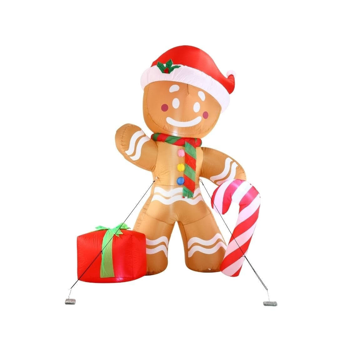 8 ft. Tall Brown Red & White Plastic Gingerbread Man Inflatable I505316